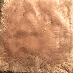 3, 24X24 pillow coverings, pink, faux fur